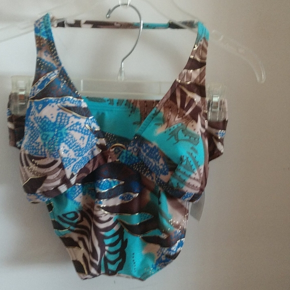 #4 Oceanic GOTTEX Metallic Print Bikini NWT